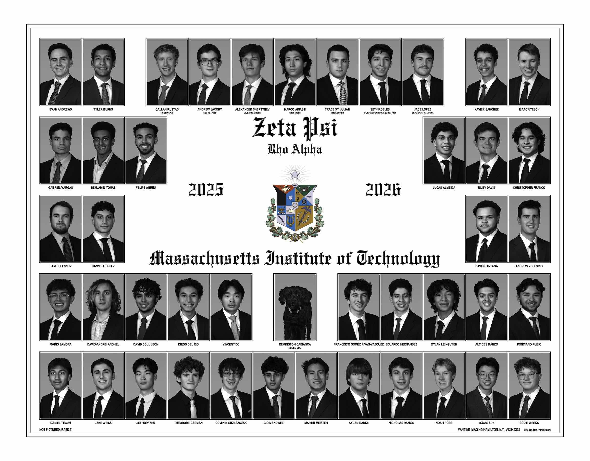 Zeta Psi MIT chapter group composite photograph - opens larger